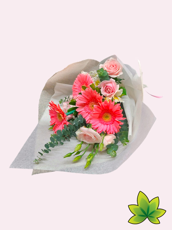 Ramo de 4 gerberas y rosas - Imagen 2